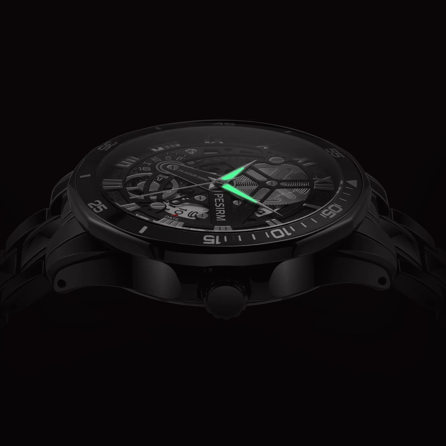 Men Quartz Watch – Stainless Steel Strap Waterproof Wristwatch