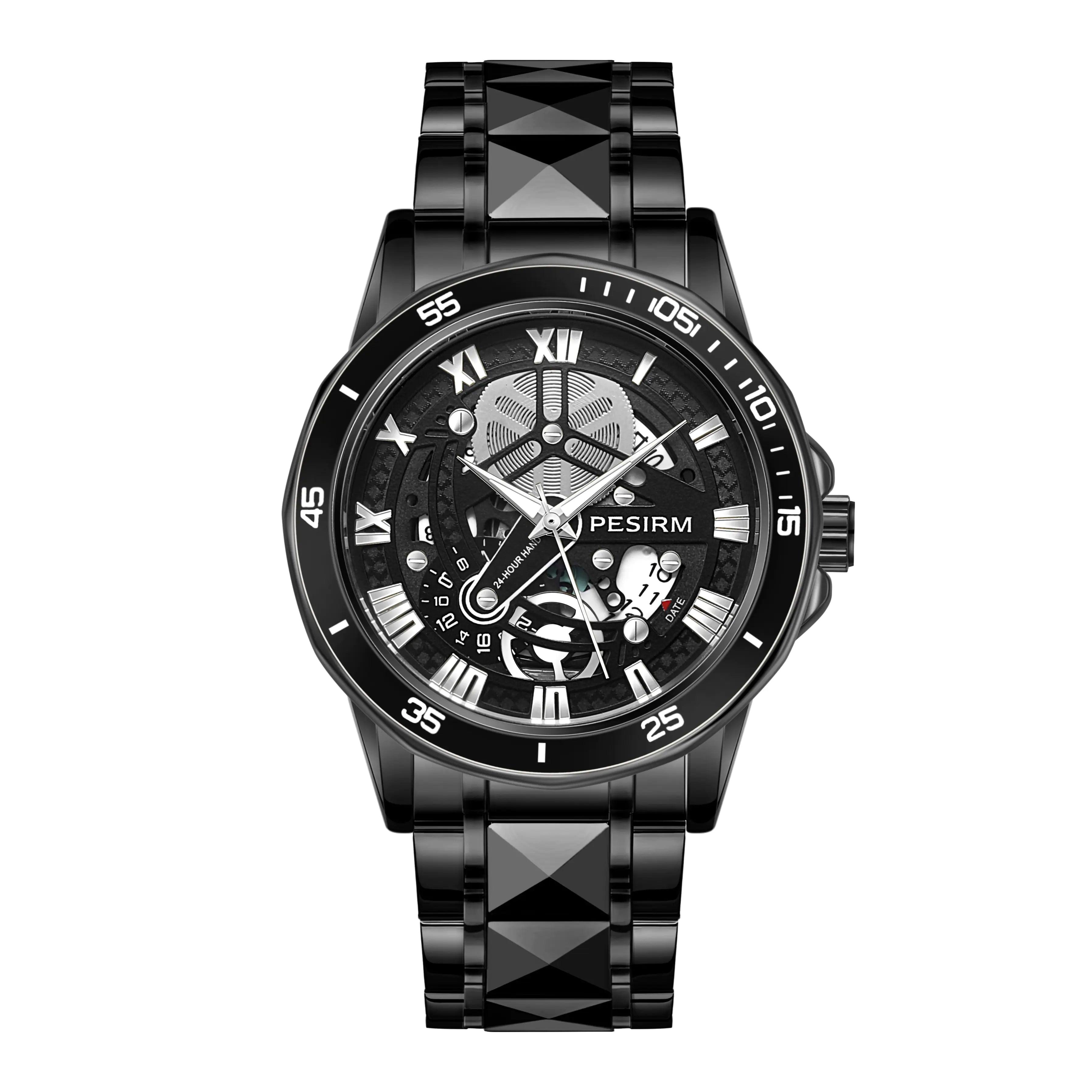 Morotim Business Men Quartz Watch - Stainless Steel Strap Fashion Waterproof Wristwatch with Black Dail