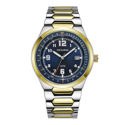 Morotim Men Business Quartz Watch – Waterproof Stainless Steel Wristwatch with Blue Dail