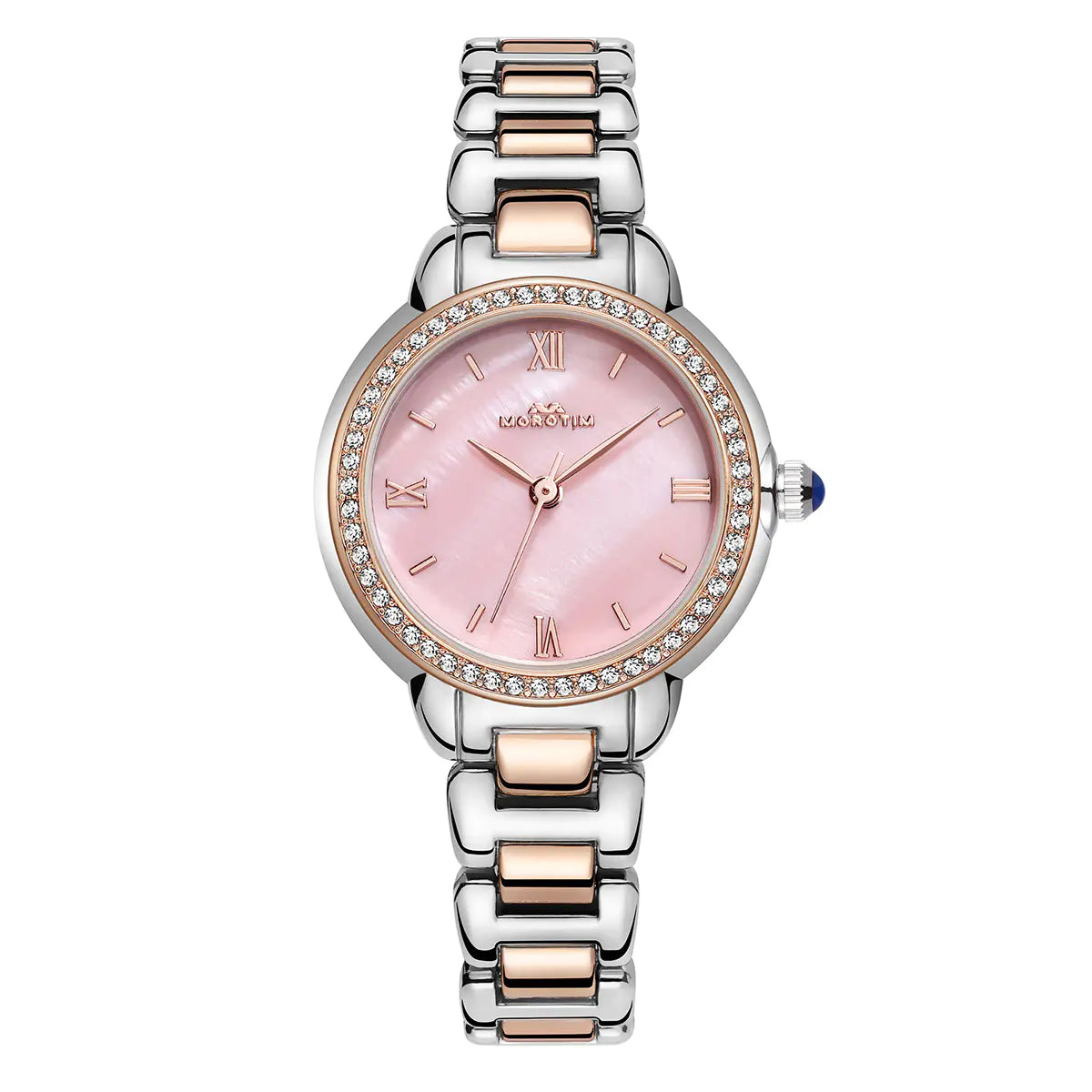 Morotim Women Stylish Quartz Watch - Stainless Steel Waterpoof Watch with Pink Dail