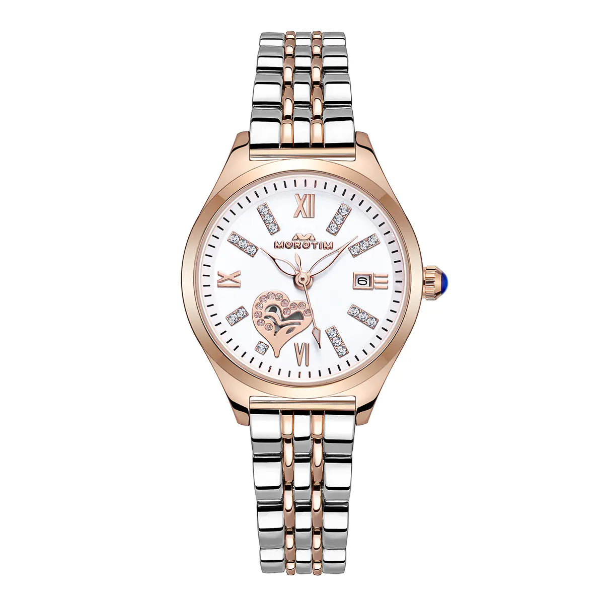 Morotim Women Classic Quartz Watch - Stainless Steel Fashion Waterproof Wristwatch White Dail