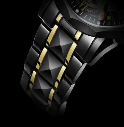 Luxury Men Quartz Watch - Stainless Steel Strap Waterproof Wristwatch