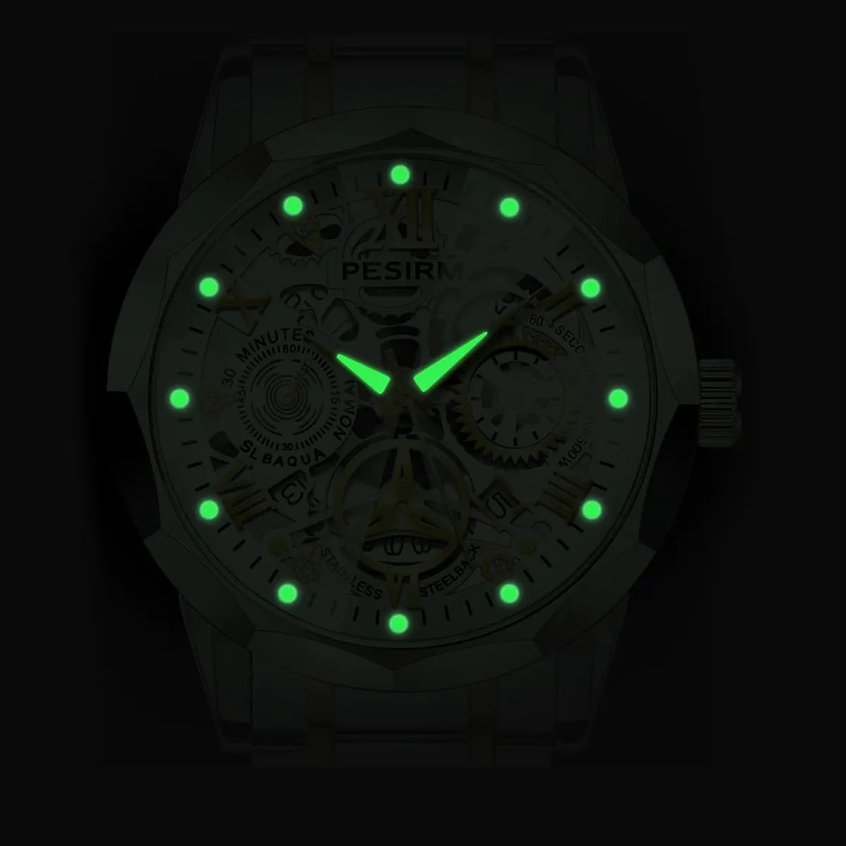 Luxury Men Quartz Watch - Stainless Steel Strap Waterproof Wristwatch